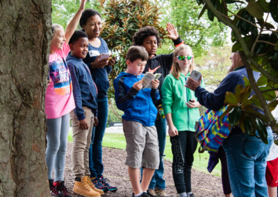 Students work with scientists to observe organisms, record data, and share results on iNaturalist during the fall student BioBlitz at the Howard County Conservancy - Belmont