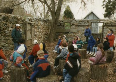 Old dairy barn foundation where education programs were held prior to the construction of the Gudelsky Education Center. The center sits on the site of the old dairy barn.