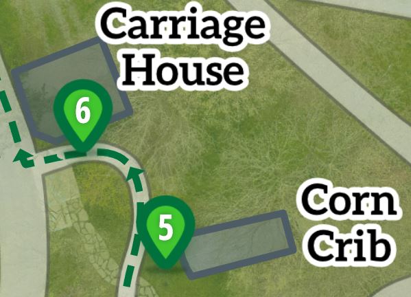 Map of path to carriage house